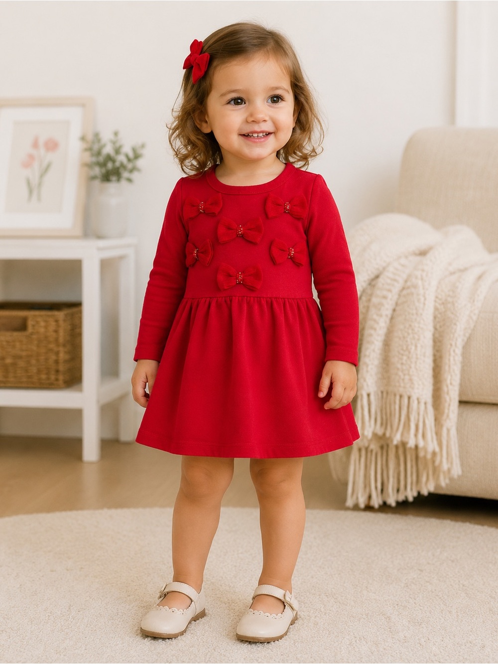 Carters girls dress with bows 2T